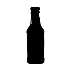 Kombucha bottle black silhouette soft drink icon vector illustration