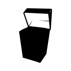 Takeout food container silhouette vector illustration