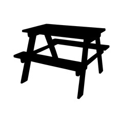 Picnic table silhouette vector illustration