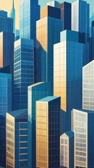 Obraz premium Urban Skyline Patterns from Windows and Structures in a City