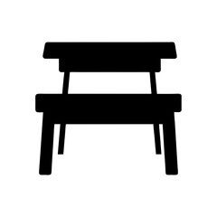 Picnic table silhouette vector illustration