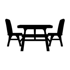 Picnic table silhouette vector illustration