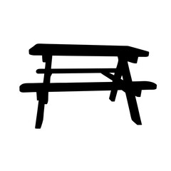 Picnic table silhouette vector illustration