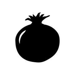 Pomegranate fruit silhouette vector illustration