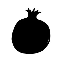 Pomegranate fruit silhouette vector illustration