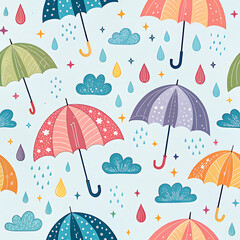 seamless background with umbrellas