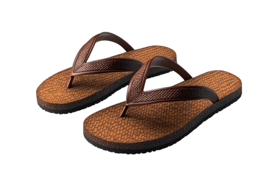 Relaxing brown flip flops evoking beach days and easy summer vibes Embrace carefree comfort on transparent background