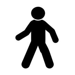 Minimalist pedestrian walking symbol silhouette vector illustration