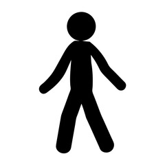 Minimalist pedestrian walking symbol silhouette vector illustration