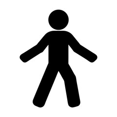 Minimalist pedestrian walking symbol silhouette vector illustration