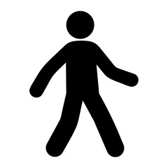 Minimalist pedestrian walking symbol silhouette vector illustration