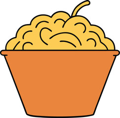 noodles with white background