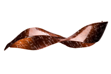 Abstract Wood Sculpture, Wavy Shape, Dark Brown, Isolated, Cut Out Transparent