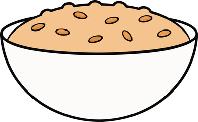 Oatmeal with white background