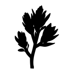 Yucca flower silhouette in minimal vector style vector illustration