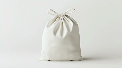 A realistic travel laundry bag mockup with a branded design on a white background