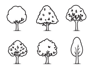 Orange Tree line art vector illustration