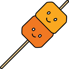 paneer tikka with white background