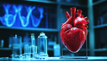 Realistic anatomical heart model in a lab setting