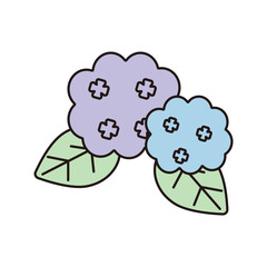 シンプルなあじさいのイラスト