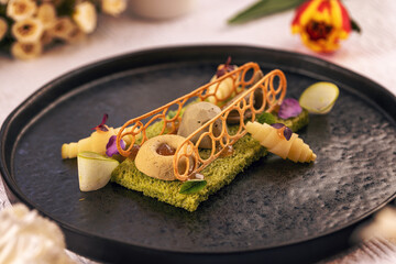 Gourmet starter displayed on elegant plate