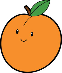 cartoon vector illustration of an apple peach