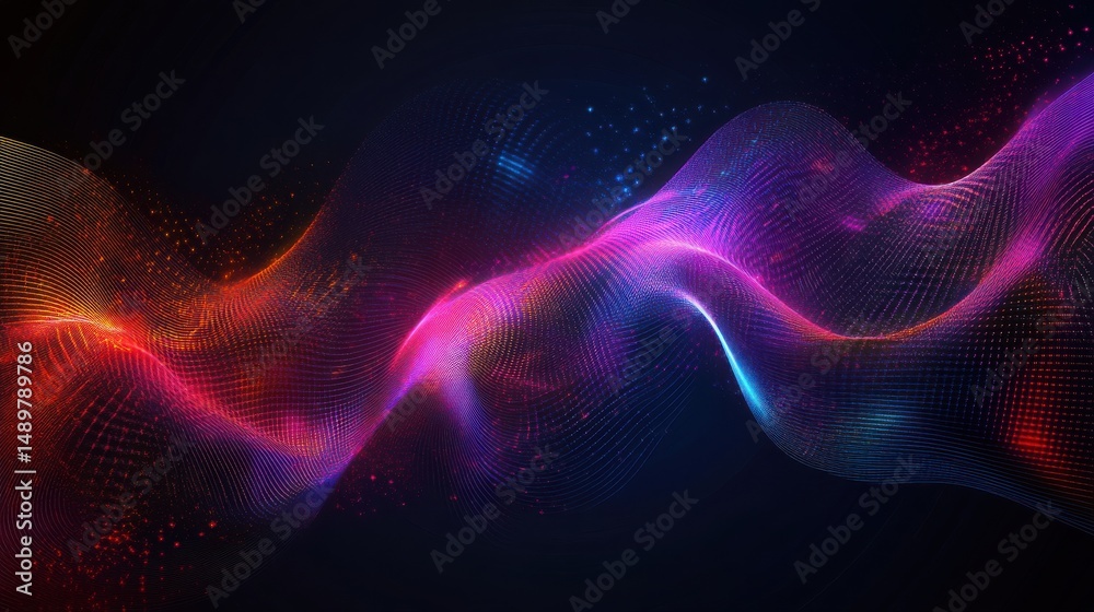 Poster abstract colorful wave particle background design