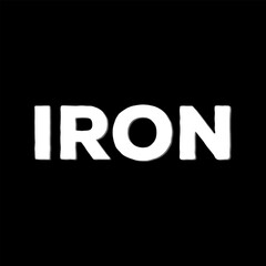 Vector text illustration for Iron.