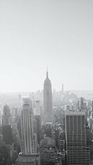 Obraz premium Urban City Skyline with Emphasis on Skyscraper Vertical Lines
