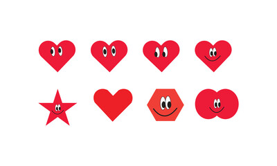 love react with cartoon design on isolated white background