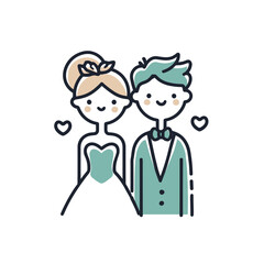 vector man and woman wedding on white background .Generative AI