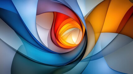 Fototapeta premium Vibrant colors intertwine in a captivating swirl, creating a mesmerizing abstract design that draws the viewer in. This artwork showcases fluid shapes and gradients seamlessly blending together