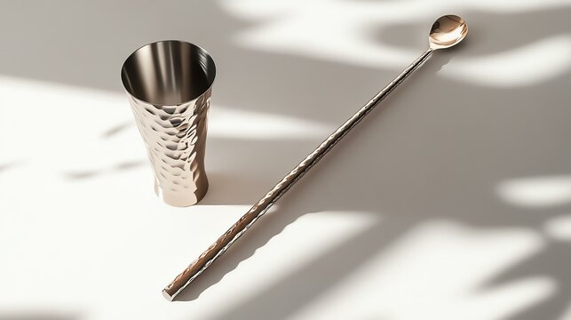 A realistic cocktail muddler mockup with a branded logo on a white background