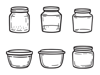 Plastic Containers line art vector illustration
