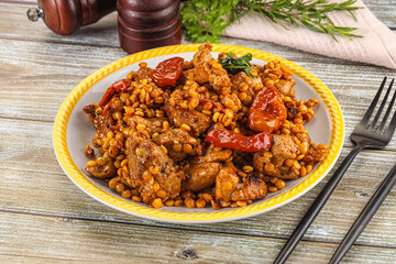 Rasted chicken meat with ptitim