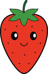 strawberry cartoon vecter illustration isolated on white background