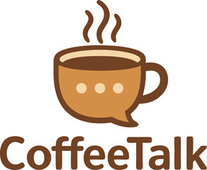 Obraz premium Flat CoffeeTalk Logo