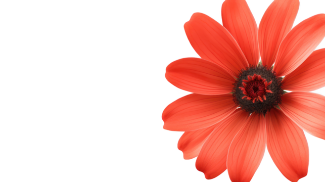 Striking red flower in bloom against a dramatic black background, captivating contrast