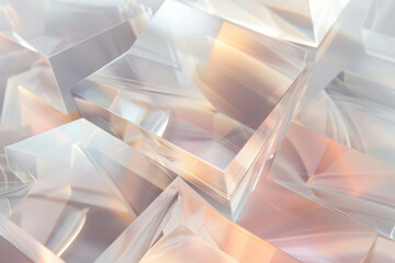 close up horizontal abstract image of shiny crystal geometric shapes background
