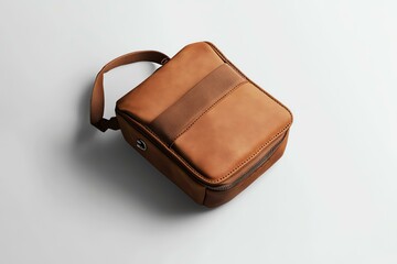 A mockup of a branded photo equipment pouch on a white background