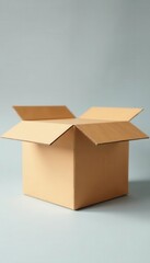 Brown craft cardboard box isolated, ready for branding , delivery, shipping, eco-friendly