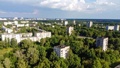 Fototapeta premium Urban Landscape Transformed by Nature in a Vibrant Cityscape