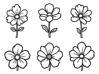 Snapdragon line art vector illustration