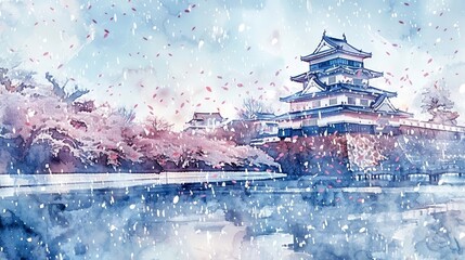 日本,風景,景色,桜,城,桜と城,春,