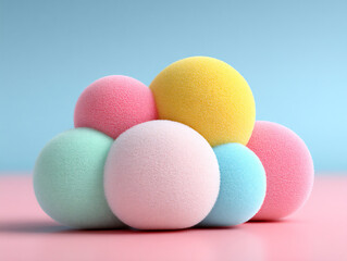 Obraz premium soft, diffused light illuminating a cloud-like formation of pastel colors