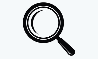 Magnifying glass icon, Search tool silhouette, Zoom symbol vector
