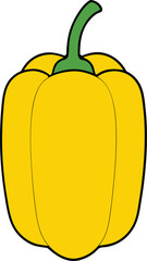 yellow bell pepper with white background