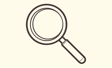 Magnifying glass icon, Search tool silhouette, Zoom symbol vector
