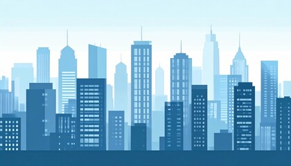 Obraz premium Cityscape Layering Elements in Urban Landscape with Bright Sky