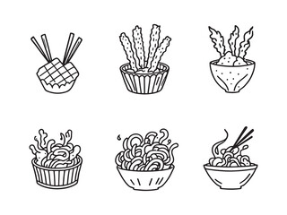 Tempura line art vector illustration